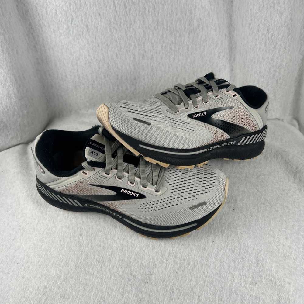 Brooks Adrenaline GTS 22 Women's Running Shoes Gray Pink Sneakers Size 7.5
